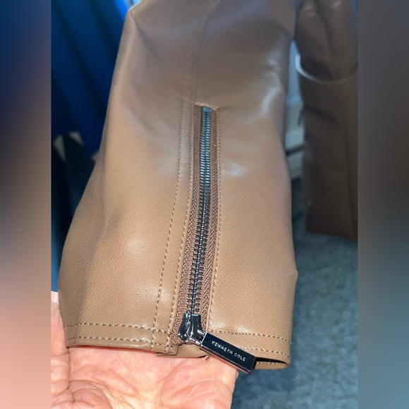 Kenneth Cole Women's Faux Leather Jacket in Rich Brown - Picture 3 of 4